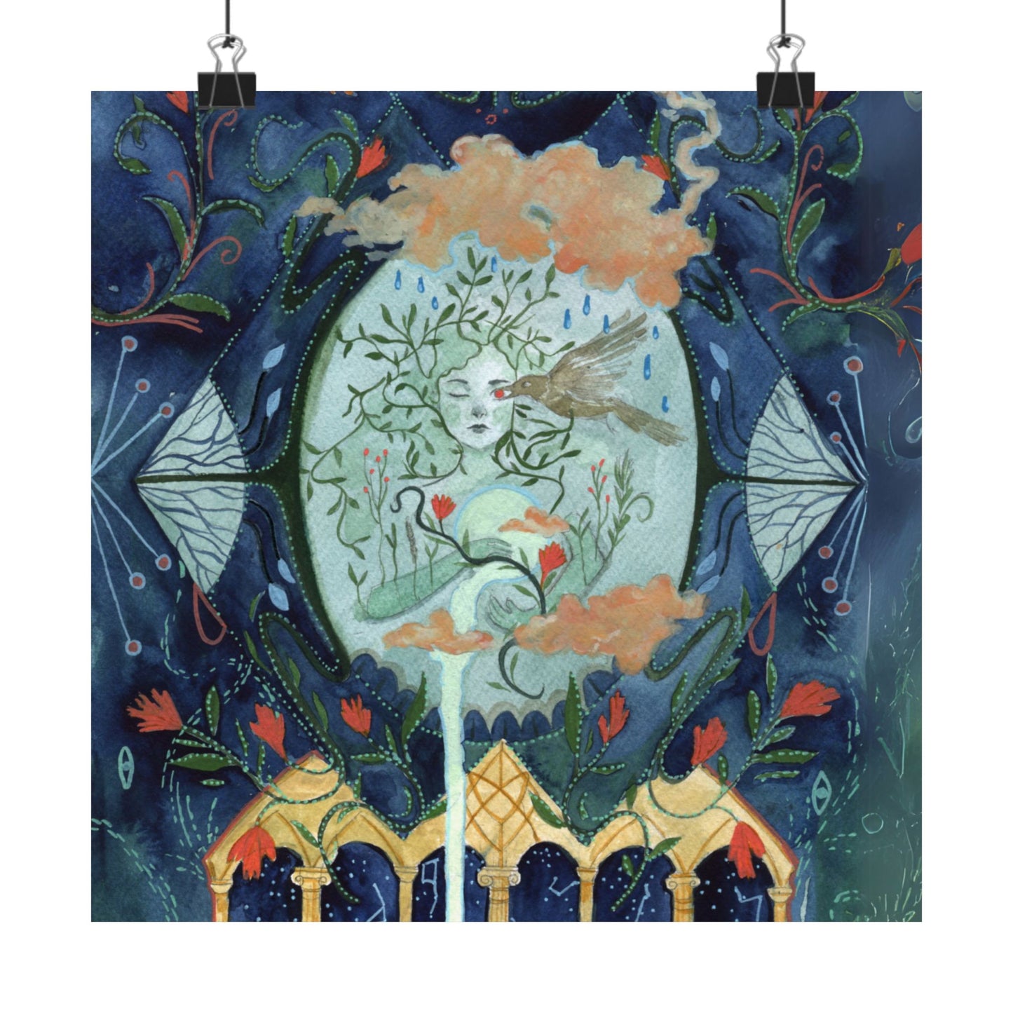 Enchanting Matte Vertical Posters, Boho Wall Art, Mystical Decor, Gift for Art Lovers, Home Aesthetics, Retro Witchy Decor