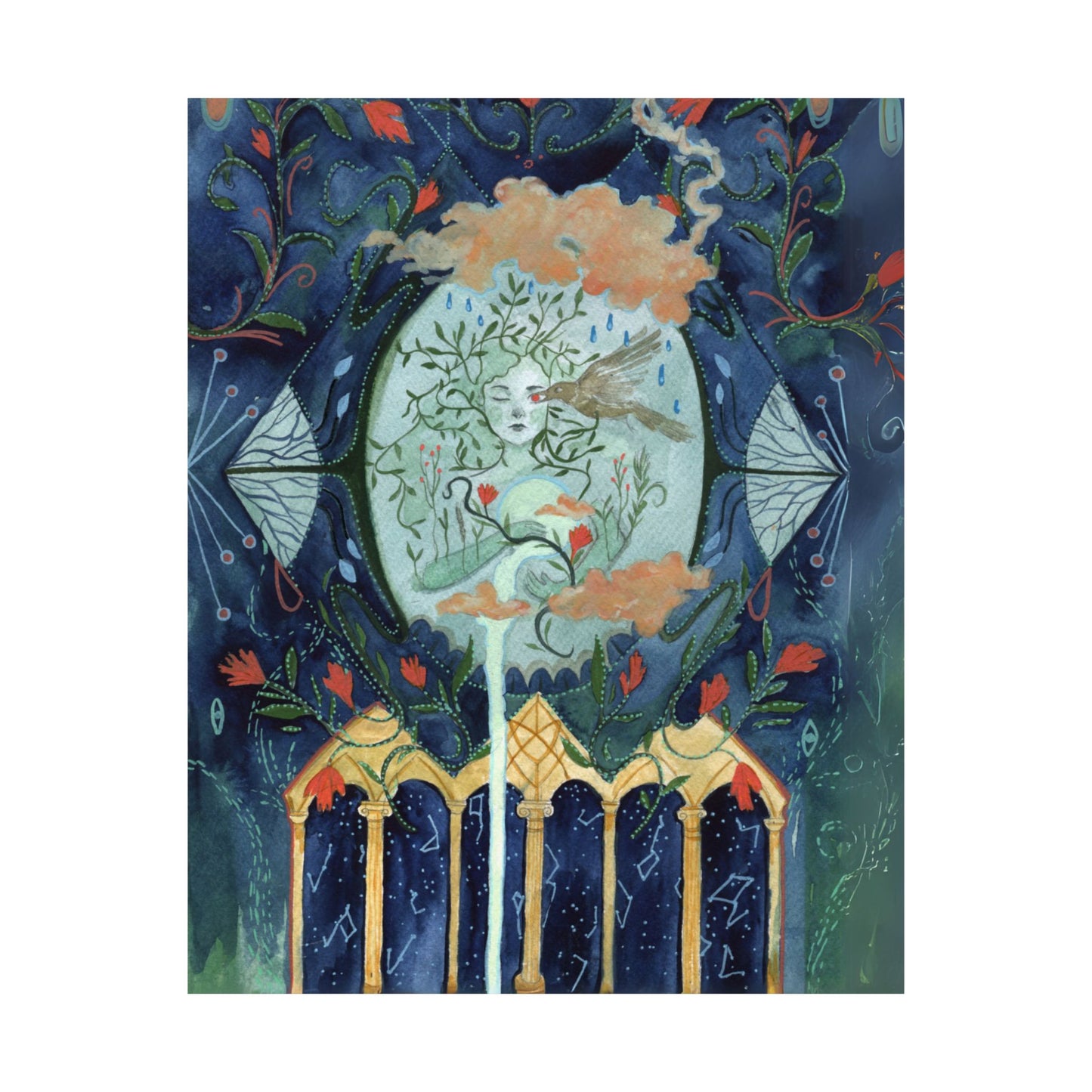 Enchanting Matte Vertical Posters, Boho Wall Art, Mystical Decor, Gift for Art Lovers, Home Aesthetics, Retro Witchy Decor