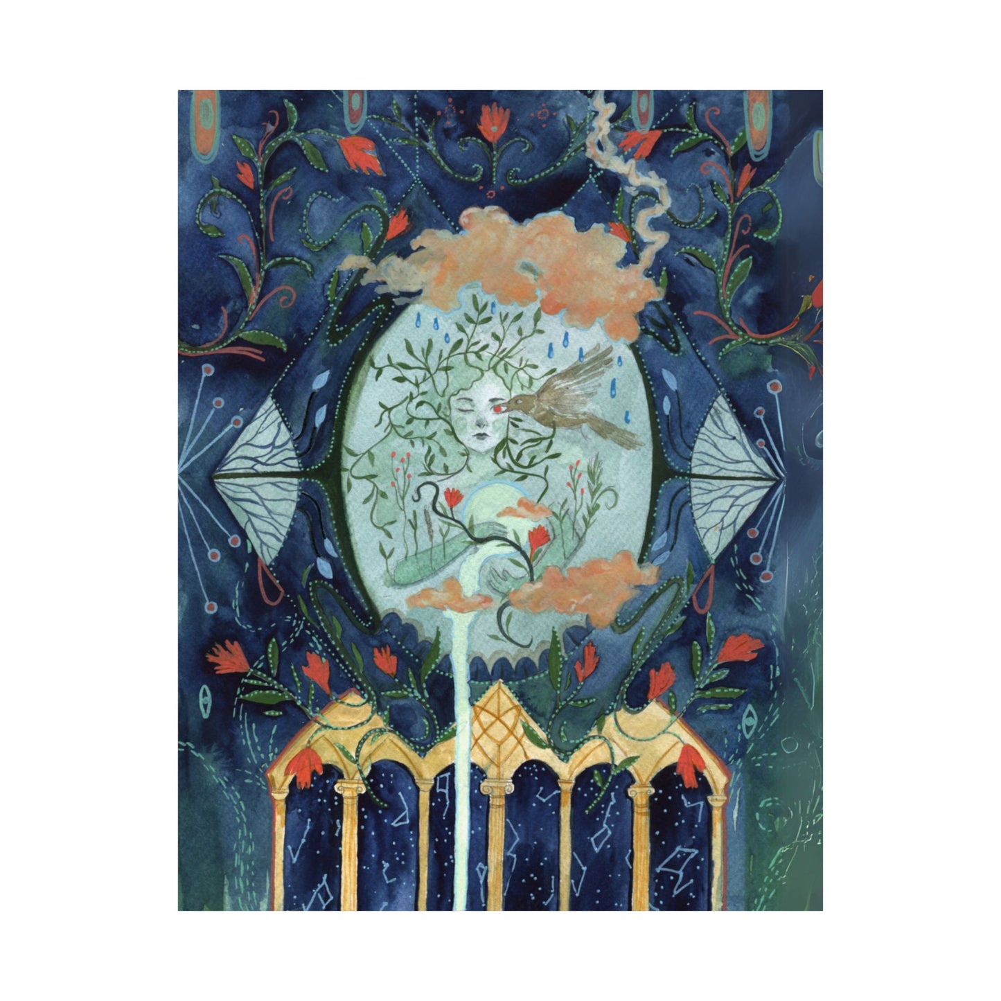 Enchanting Matte Vertical Posters, Boho Wall Art, Mystical Decor, Gift for Art Lovers, Home Aesthetics, Retro Witchy Decor
