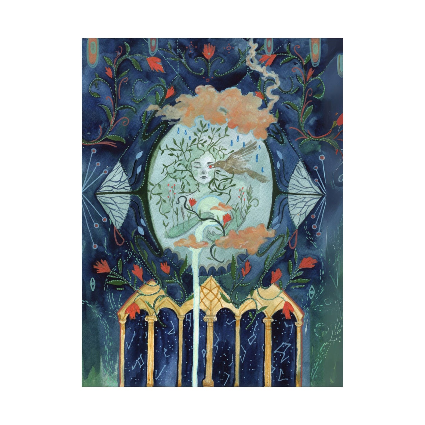 Enchanting Matte Vertical Posters, Boho Wall Art, Mystical Decor, Gift for Art Lovers, Home Aesthetics, Retro Witchy Decor
