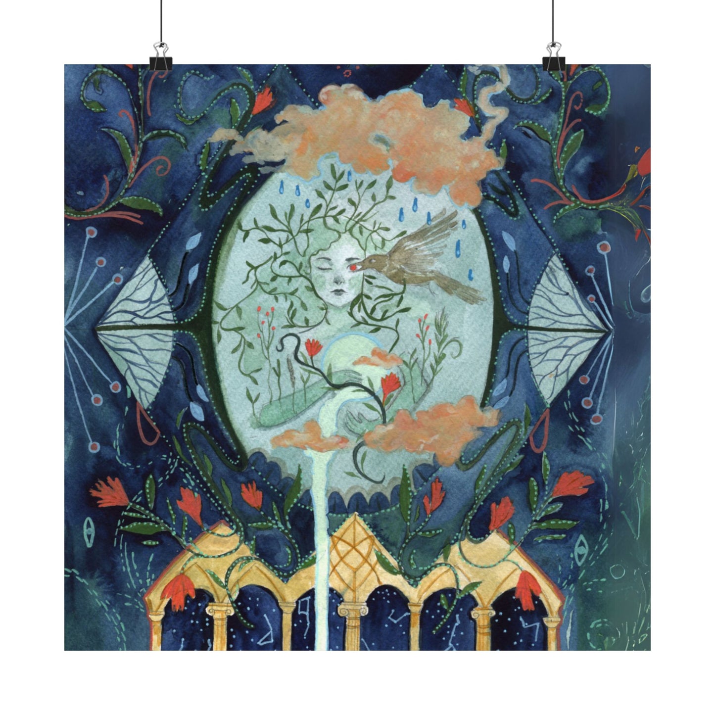 Enchanting Matte Vertical Posters, Boho Wall Art, Mystical Decor, Gift for Art Lovers, Home Aesthetics, Retro Witchy Decor