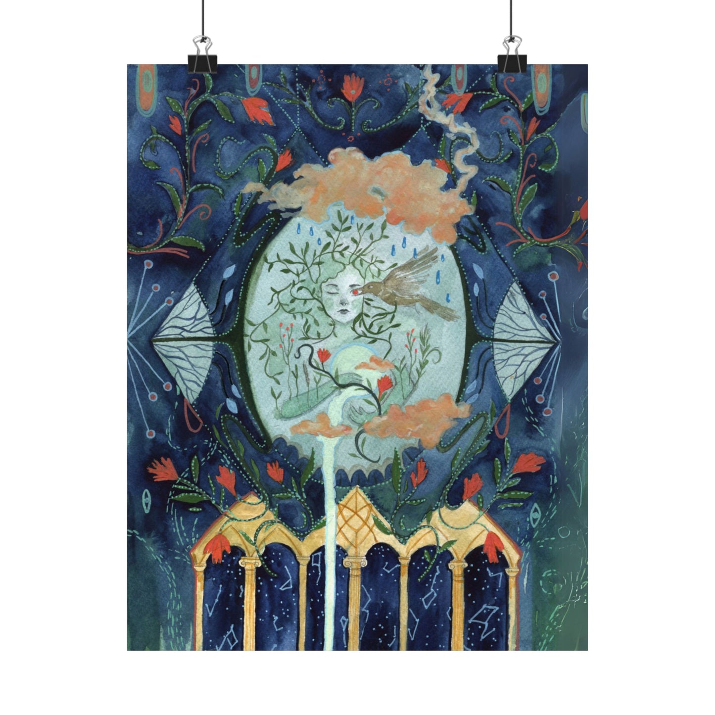 Enchanting Matte Vertical Posters, Boho Wall Art, Mystical Decor, Gift for Art Lovers, Home Aesthetics, Retro Witchy Decor