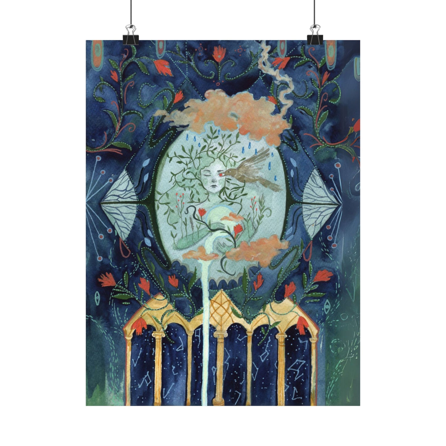 Enchanting Matte Vertical Posters, Boho Wall Art, Mystical Decor, Gift for Art Lovers, Home Aesthetics, Retro Witchy Decor