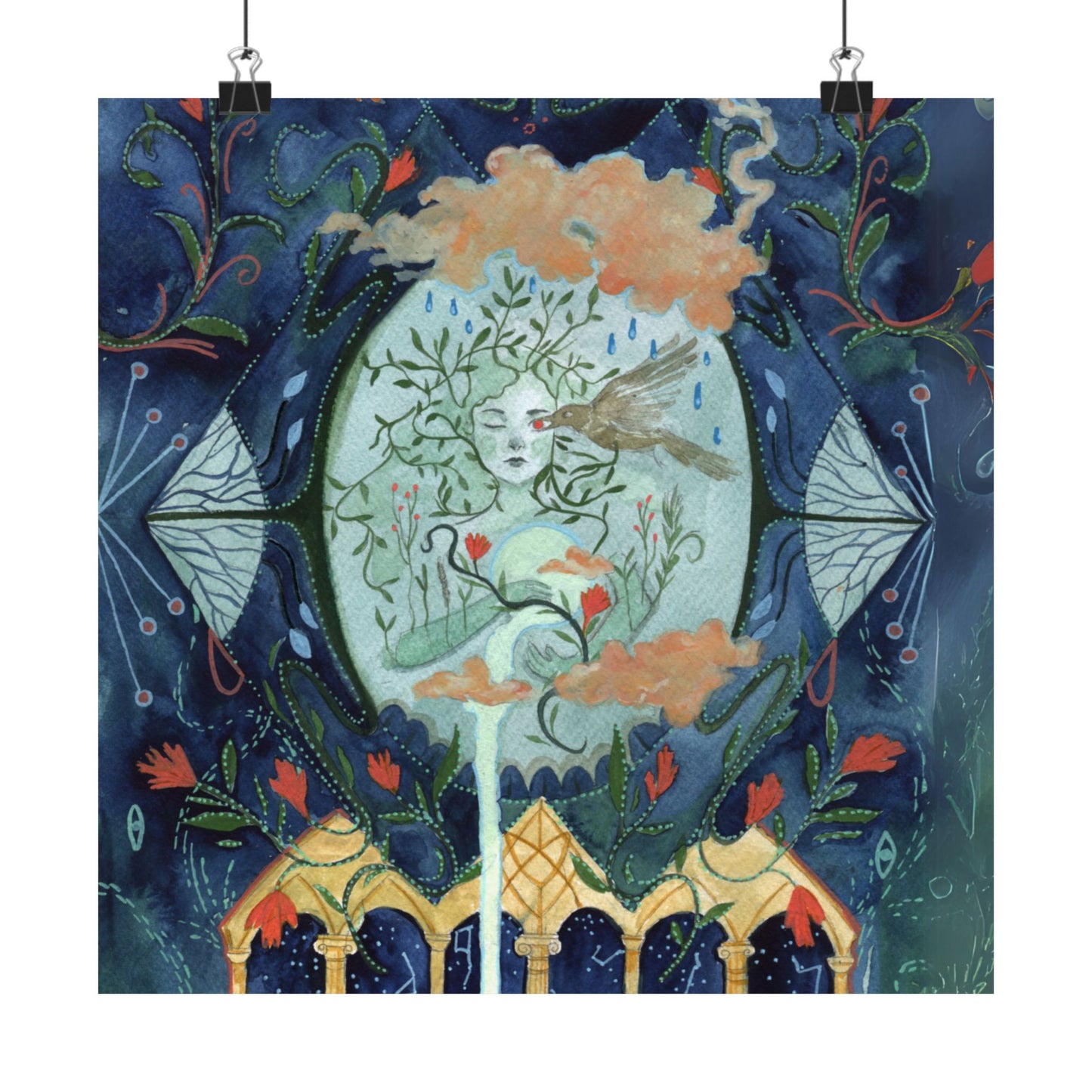Enchanting Matte Vertical Posters, Boho Wall Art, Mystical Decor, Gift for Art Lovers, Home Aesthetics, Retro Witchy Decor
