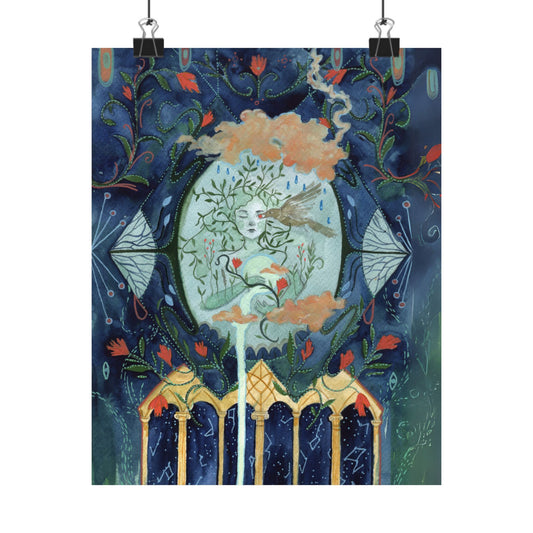 Enchanting Matte Vertical Posters, Boho Wall Art, Mystical Decor, Gift for Art Lovers, Home Aesthetics, Retro Witchy Decor